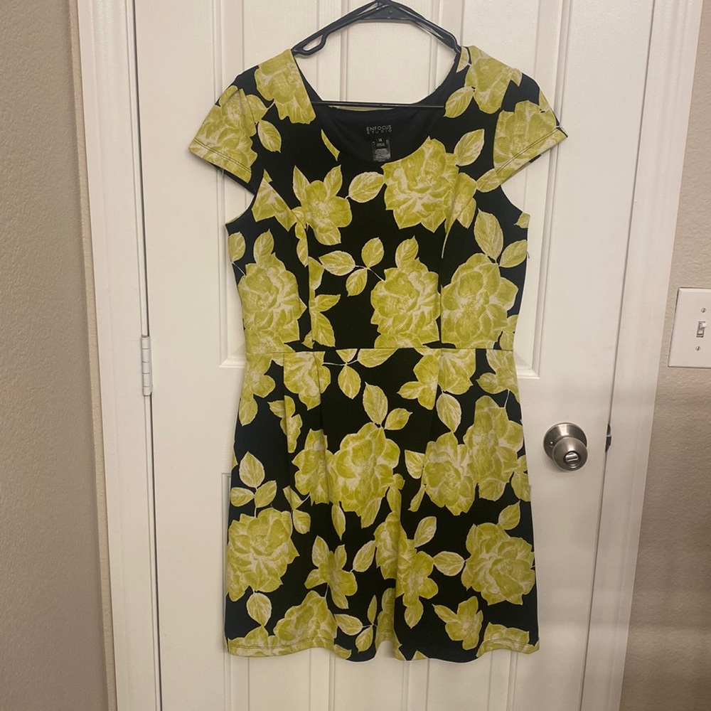Green and blue flower dress